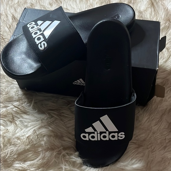 Adidas Black Slide Sandals - Picture 1 of 5
